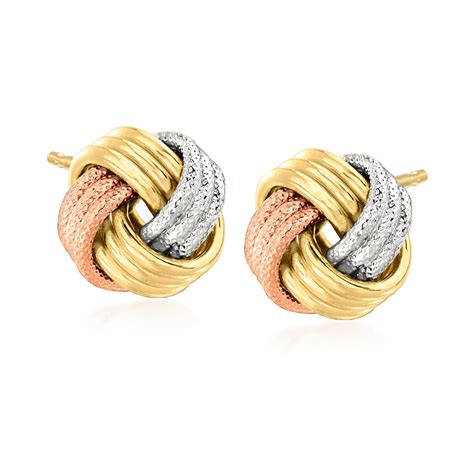 Tri Color Love Knot Earrings